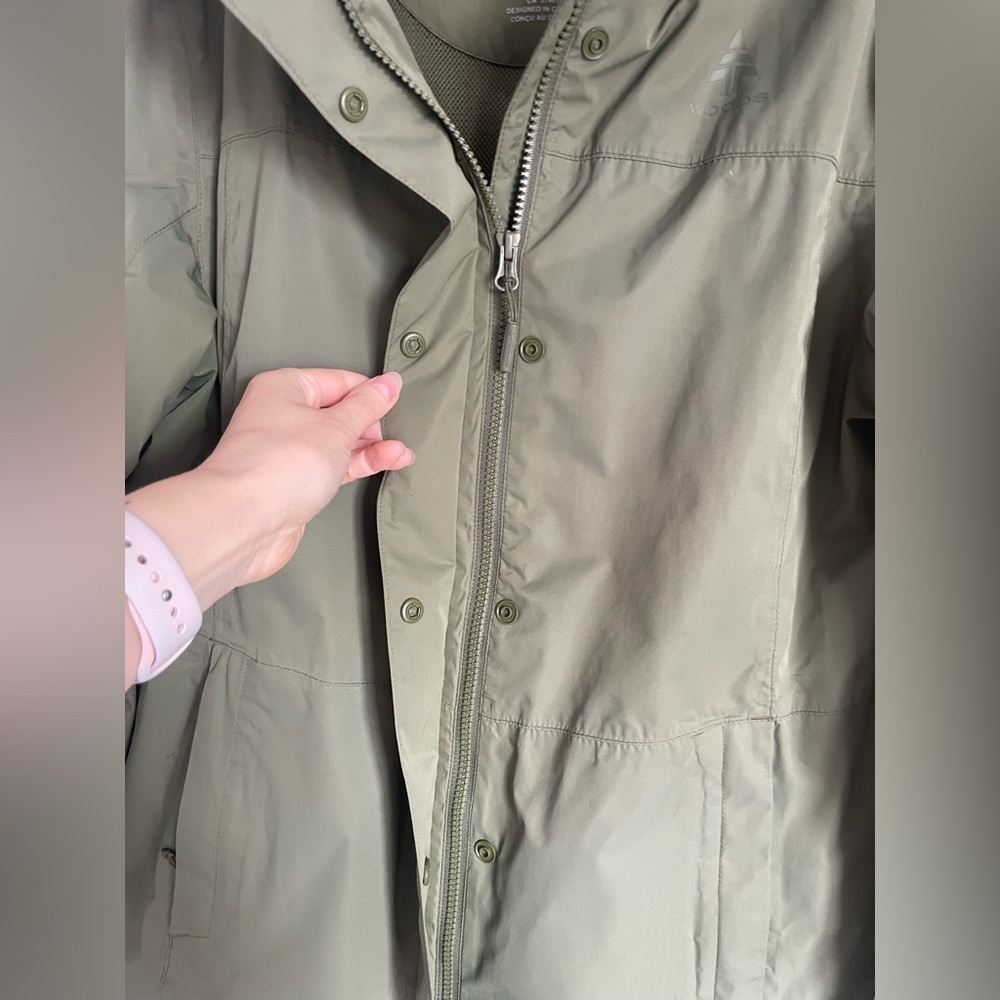 Gorpcore Woods Hooded Rain Jacket Windbreaker Olive Green M - Picture 4 of 16